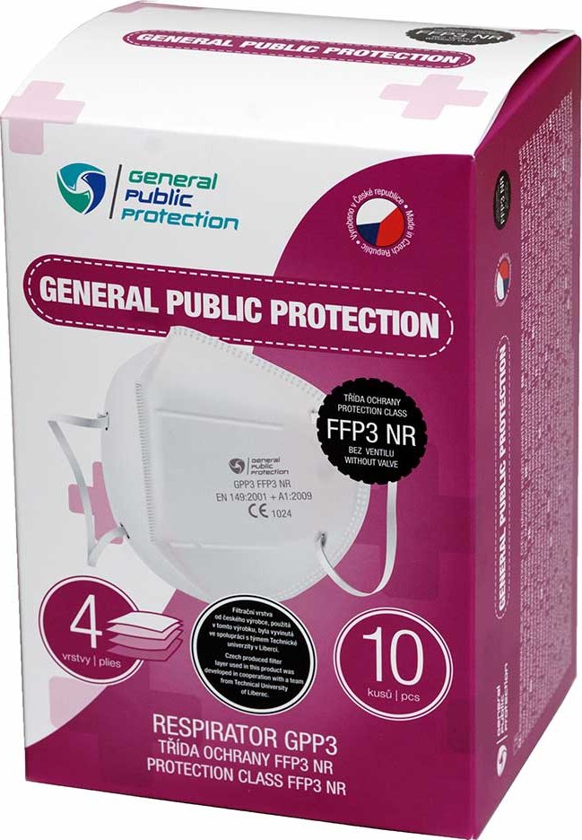General Public Protection respirátor FFP3  10 ks