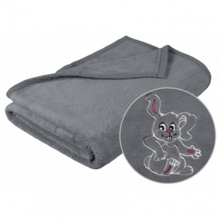 Dětská fleecová deka Minions 01 » Mikro dětská deka šedá/výšivka 75x100 cm